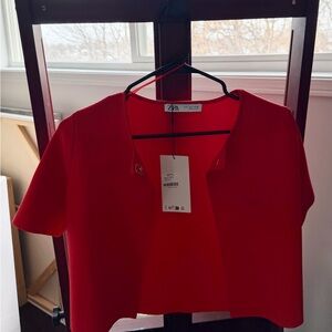 Zara Bold Red Crop Top